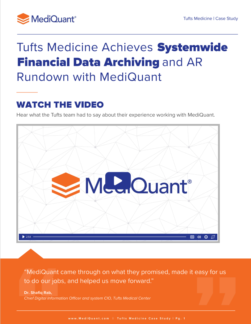 MediQuant Streamlines Legacy Accounts Receivable Archiving for Tufts Medicine Center in Four Months